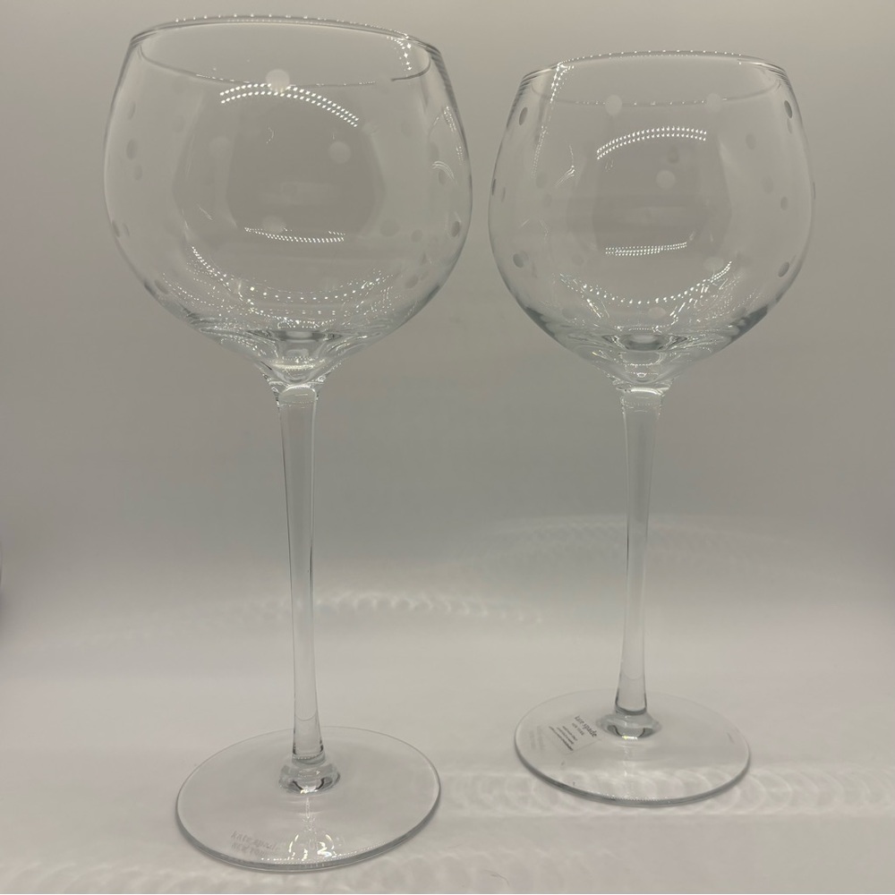 Kate Spade Lenox Larabee Dot Balloon Wine Glasses Set of 2